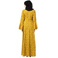 Mustard printed Umbrella dress abaya with bell sleeves Mustard printed Umbrella dress abaya with bell sleeves